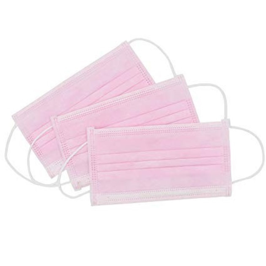 Маска тришарова Polix PRO&MED на резинці 50 шт Рожева Маска тришарова Polix PRO&MED на резинці 50 шт Рожева