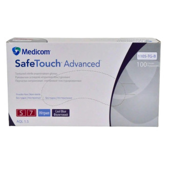 Рукавички нітрилові Medicom SafeTouch Advanced Cool Blue 3,5г Фіолетові 100 шт
