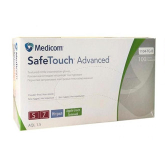 Рукавички нітрилові Medicom SafeTouch Advanced Green 3,5г Зелені 100 шт
