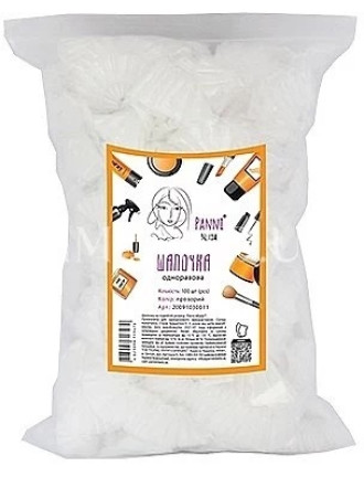 Шапочка одноразова Panni Mlada на подвійній резинці Прозора 100 шт