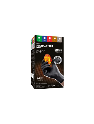 Рукавички нітрилові Mercator GoGrip One by one Black Чорні 100 шт