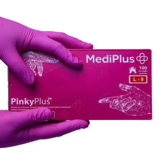 Рукавички нітрилові MediPlus PinkyPlus 3,7 г Темно-Рожеві 100 шт