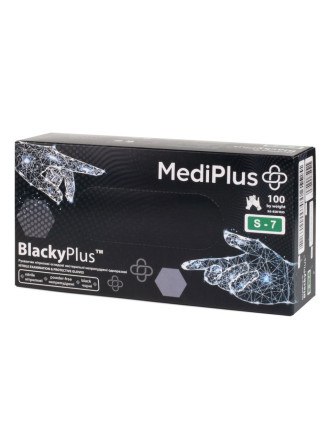 Рукавички нітрилові MediPlus BlackyPlus 3,7 г Чорні 100 шт