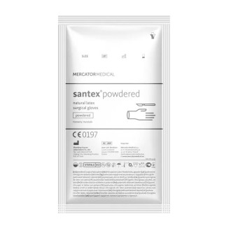 Рукавички хірургічні латексні Mercator Medical Santex Powdered Кремові 1 пара