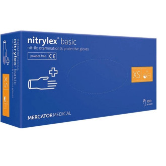 Рукавички нітрилові Mercator Medical Nitrylex Basic Сині 100 шт