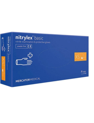 Рукавички нітрилові Mercator Medical Nitrylex Basic Сині 100 шт