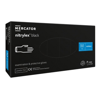 Рукавички нітрилові Mercator Medical Nitrylex Black Чорні 100 шт