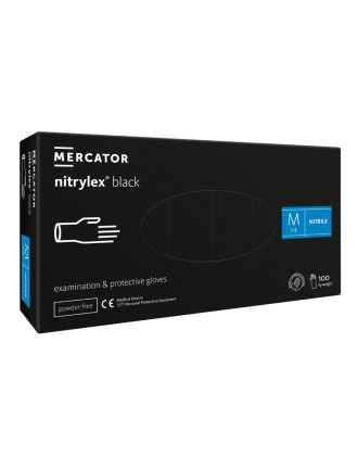 Рукавички нітрилові Mercator Medical Nitrylex Black Чорні 100 шт