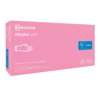 Рукавички нітрилові Mercator Medical Nitrylex Pink Рожеві 100 шт