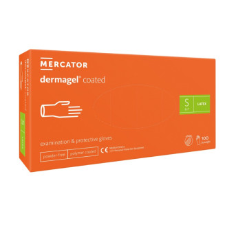 Рукавички латексні Mercator Medical Dermagel Coated Білі 100 шт