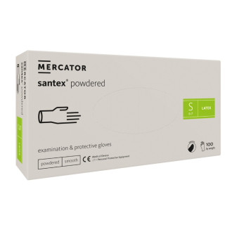 Рукавички латексні Mercator Medical Santex Powdered Кремові 100 шт