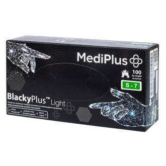 Рукавички нітрилові MediPlus BlackyPlus Light 3,5 г Чорні 100 шт