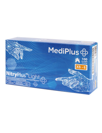 Рукавички нітрилові MediPlus NitryPlus Light 3,4 г Сині 100 шт