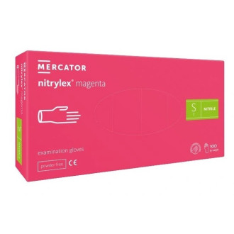 Рукавички нітрилові Mercator Medical Nitrylex Magenta Фуксія 100 шт