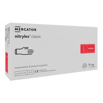 Рукавички нітрилові Mercator Nitrylex Classic White Білі 100 шт