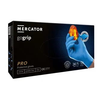 Рукавички нітрилові Mercator GoGrip Blue Сині 50 шт